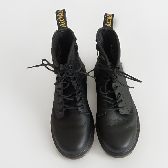Dr Martens Kids Size 2 Black Leather Combat bootie 1460 - Picture 3 of 7